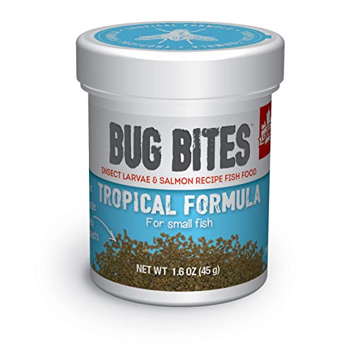 Fluval A6577 Bug Bites Tropical Fish Small Granules 1.59 oz, Small to Medium Fish
