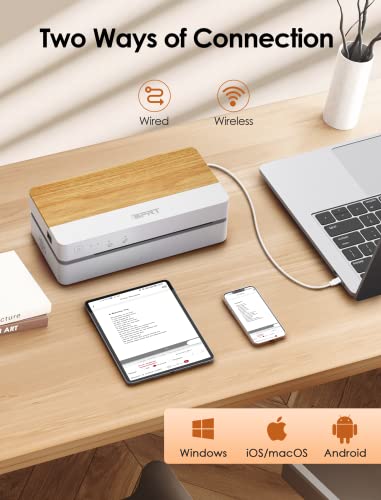 iDPRT A4 Thermal Printer, Future800 Thermal Printer, 300dpi Resolution 4ips Fast A4 Paper Printer with Auto Cutting, 100 Sheets Capacity, Compact Design, Support WiFi App Wireless or USB Connection