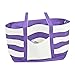 DALIX Striped Boat Bag Premium Cotton Canvas Tote in Purple