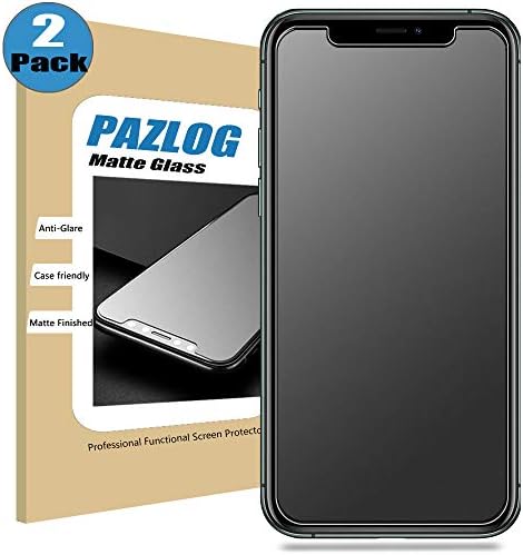 [2 Pack] PAZLOG Matte Screen Protector for iPhone 11 Pro Max, Anti-Glare & [Smudge & Fingerprint Resistant] Tempered Glass Anti-Scratch HD Clear Film Case Friendly 3D Touch Easy Install Display Guard