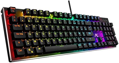 ACGAM AG-109R 105 Keys RGB Mechanical Keyboard French Layout Blue Switch-Black with 105 Keys 10 Adjustable Multiple RGB Backlit Modes