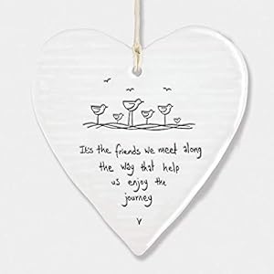 Ten oosten van India Porcelain Opknoping Heart ‘Het is de vrienden die we ontmoeten .’ Gift