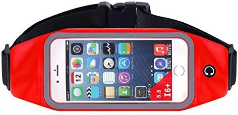 Ritayoyo Touchable Transparent Screen Window Sweatproof Reflective Sport Running Waist Belt Bag for Iphone (Red)