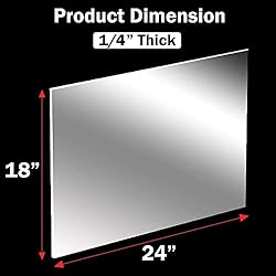 (2 Pack) 1/4" Thick Clear Acrylic Sheets - 18 x