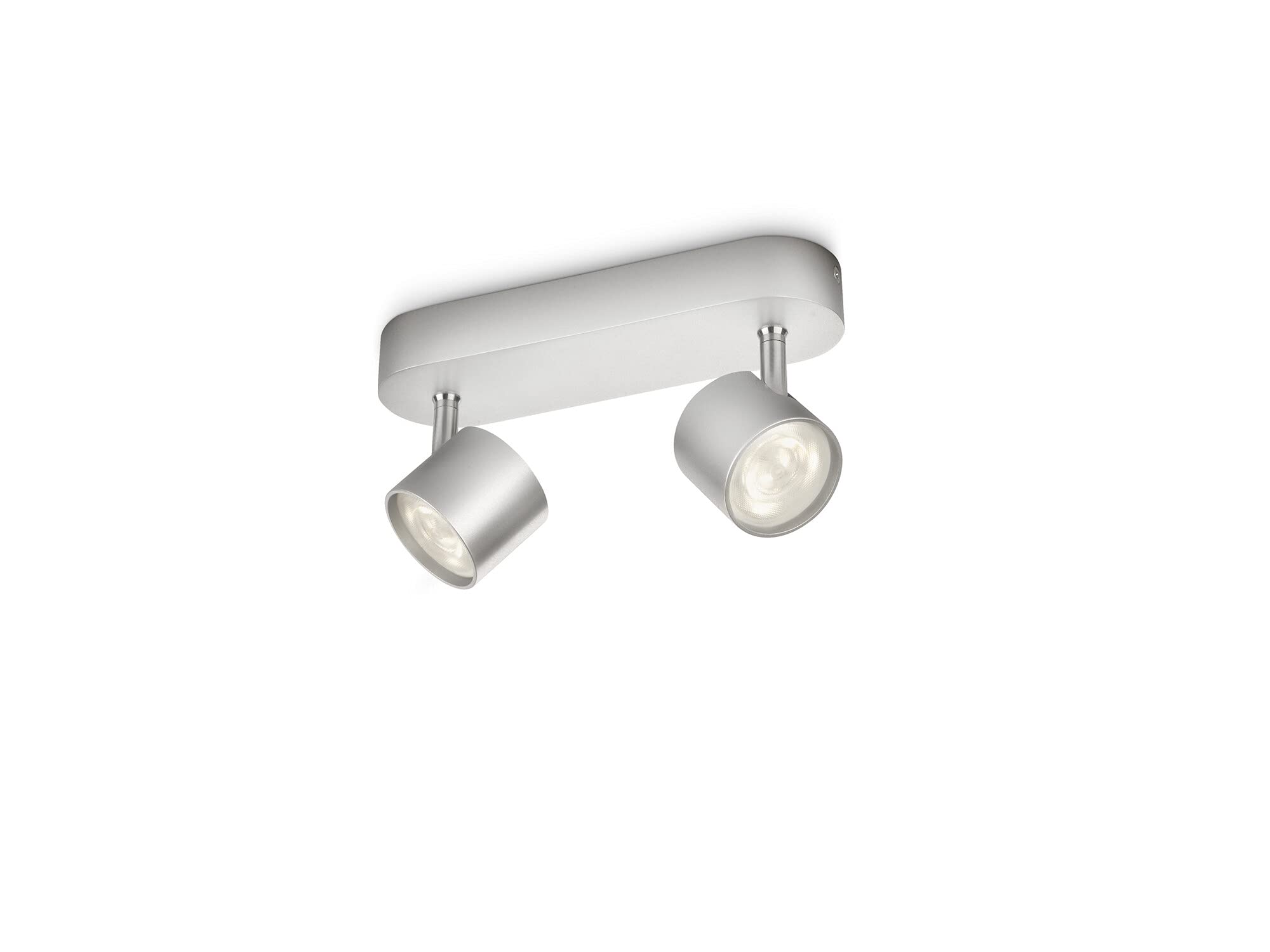 Philips MyLiving Star 2 Spotlight Ceiling Bar Aluminium (Integrated 2 x 4 Watts LED Bulb), Silver