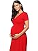 Jinson Women's Maternity Midi dress Pleated Skirt Knee Length Empire Waist Dress