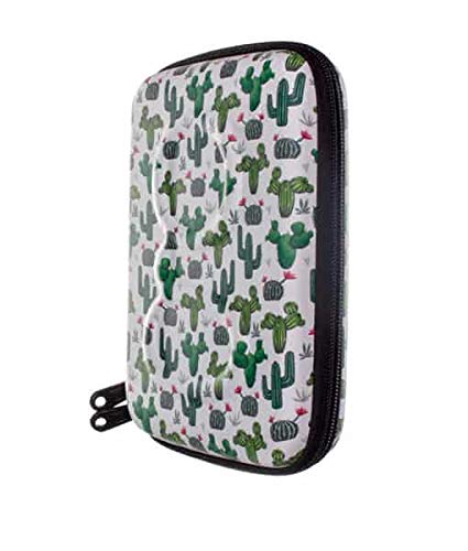 GlucologyTM Diabetic Travel Case - Organizer for Blood Sugar Test Strips, Medication, Glucose Meter, Pills, Tablets, Pens, Insulin Syringes, Needles, Lancets (Cactus, Regular)