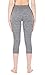 icyzone Women Workout Clothes Athletic Leggings Capri Activewear Hot Yoga Pants (M, Athletic Grey)