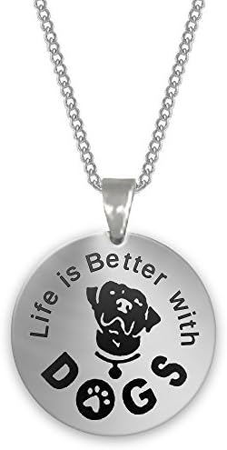 Quality Dog Charm Pendant Necklace - Inspirational Message