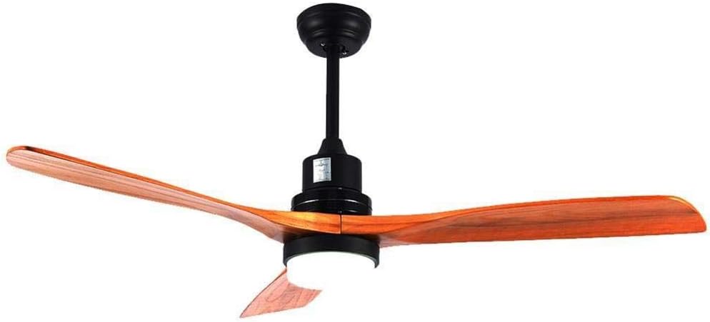 MLDSJQJ 52 inch Ceiling Fan with Light LED Brushed Nickel Walnut Wood