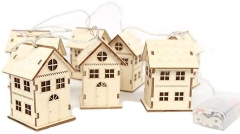 Immagini Case Natalizie.Gisela Graham Decorazioni Natalizie Naturale Legno Case Ghirlanda Con Le Luci Amazon It Casa E Cucina