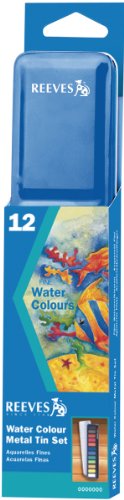 Reeves 4790480 Non-Toxic Watercolor Paint Set, Plastic Pan, Assorted Color (Pack of 12)