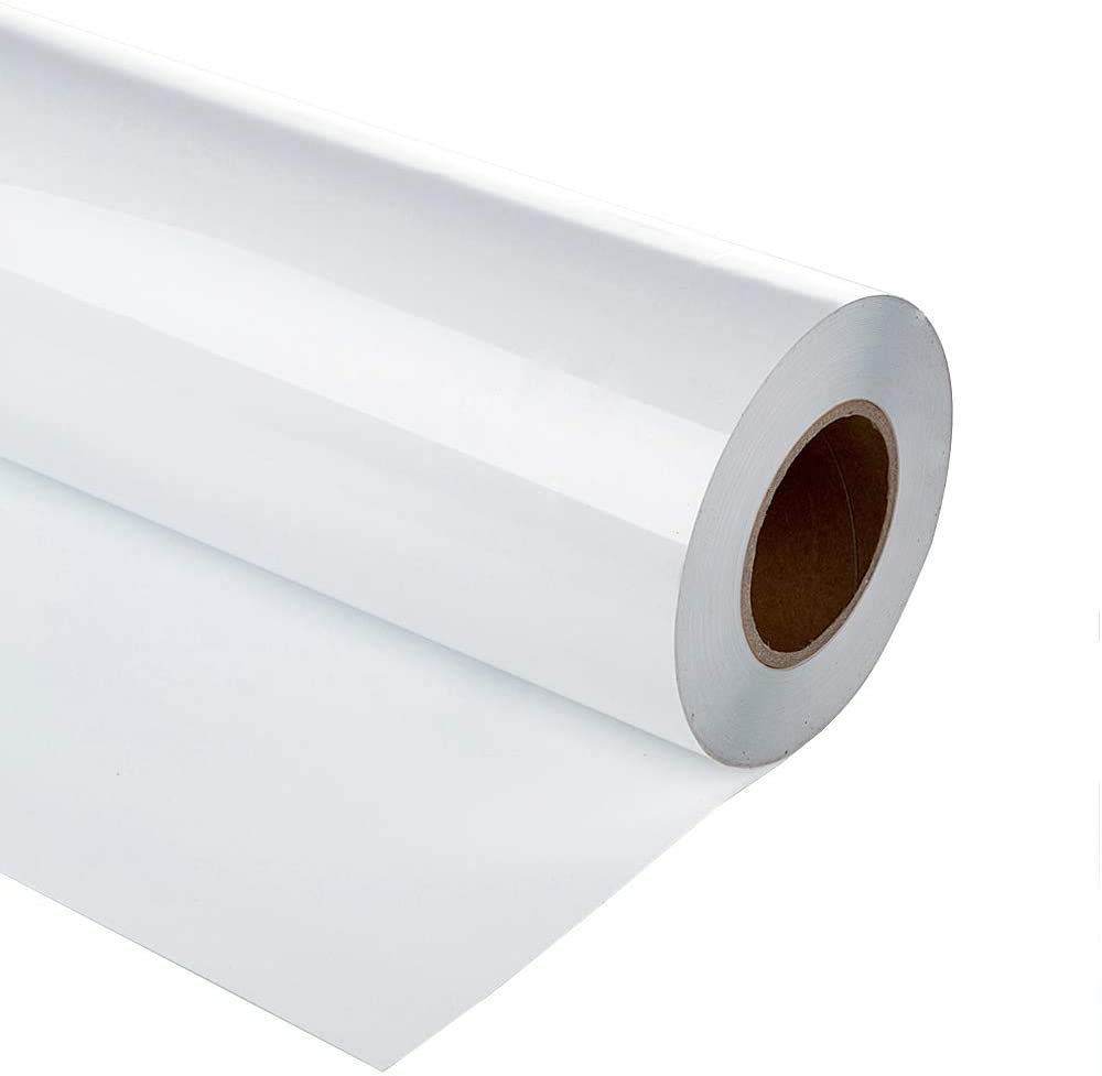 HIKENRI Heat Transfer Vinyl Bundle 12" x 10' Feet Rolls, HTV for Silhouette Cameo Easy to Cut & Weed, DIY Heat Press Design for T-Shirt, Clothes, Hats and Other Textiles (White) — image 1