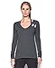 Under Armour Women's Favorite Word Mark Long Sleeve, Carbon Heather (090)/White, Medium