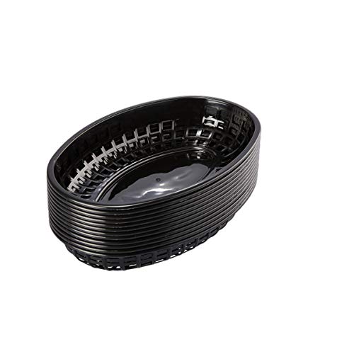 Juvale 12-Pack Plastic Oval Baskets for Fast Food Service, Restaurants and Deli, 9 x 6 x 1.5 Inches - Thumbnail 4