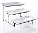 3 Tier Collapsible Thicker Sturdier Plate Rack Stand With Plates - Three Tiered Cake Serving Tray - Dessert Fruit Presentation - Party Food Server Display - 3 White 12' x 6" Porcelain Platters Incl.