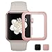 [Updated Version] AUNEOS Apple Watch Screen Protector, Apple Watch 38MM Screen Protector [2 in 1] [Full Coverage] Apple Watch Series 2 Tempered Glass Screen (38mm, Rose Gold)