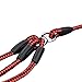 [New Version] COCOPET Heavy Duty Sturdy 3 Way Nylon No Tangle Dog Pet Leash with Sponge Handle - Fit for Small and Medium Dogs Walking (Red)