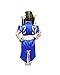miccostumes Girl's Game Fighter Cosplay Costume with Hair Pieces and Bracelets Small Blue and White