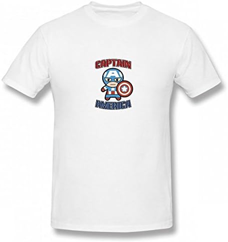 Hero Collection Marvel Captain America Cute Kawaii Hero Pose Tshirt Printed Cotton T-Shirts Tops Logo Original Men Tee White