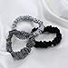 Mulberry Park Silks 100% Pure Silk Scrunchies, 3 Pack - Prevents Frizz, Reduces Breakage, Gentle On All Hair Types, Hair Accessories - Small (Black/Silver/Gunmetal)