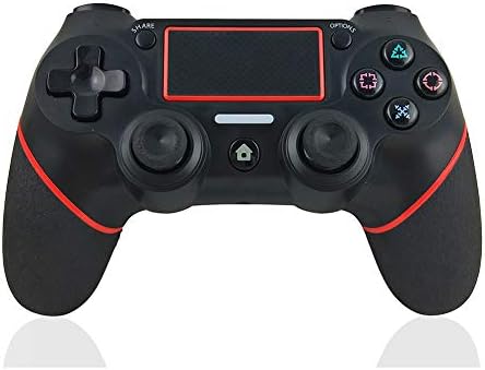 2019 New PS4 Controller Wireless Controller Gamepad with Double Vibration and 3.5mm Jack for Playstation 4 Green and Red,Red