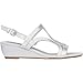 Sol Mia Women's Low Wedge Dress Wedding Sandals - Open Toe Rhinestone Formal Bridal Shoes