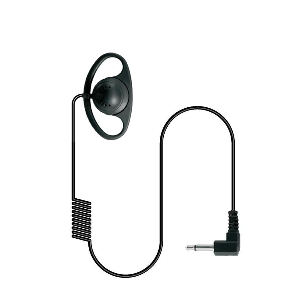D Shape Listen Receive only Earpiece for Kenwood Radio (3.5mm) Jack
