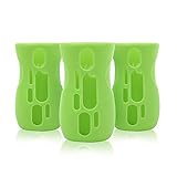 Olababy Silicone Sleeve for AVENT Natural Glass Bottles (Pack of 3) (8 oz, Green)