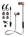 Bluetooth Headphones, Wireless Sports Headset with Microphone Magnetic and Sweatproof Earbuds Noise Cancelling and Stereo Earphones for Workout Gym Running (Gold)