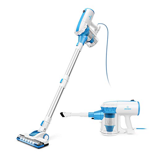قیمت و خرید جاروبرقی MOOSOO با جاروبرقی برقی LED Stick Vacuum 17Kpa ساکشن  قدرتمند 2 در 1 خلا Hand دستی برای کف چوب سخت با 2 عدد HEPA D601 ، آبی برند  MOOSOO M | مالتینا