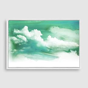 Framed Canvas Wall Art Watercolor Cloud Canvas Prints Home Artwork Decoration for Living Room,Bedroom - 16x24 inches