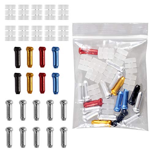 10 x Fahrrad Universal Schaltzug mit 10 x Endhülsen Endkappen aus Stahl Schaltseil Set für Fahrrad Rennrad 1.2mm 200cm