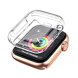 LELONG Case for Apple Watch Series 3 2 Screen Protector 38mm 42mm, Soft TPU All-Around Clear Protective Cover for iWatch Series 3 Series 2