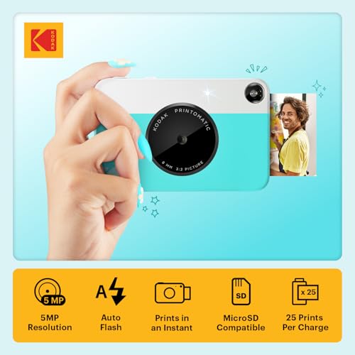 KODAK Printomatic Full-Color Instant Print Digital Camera - Colorful Photos On Zink 2x3