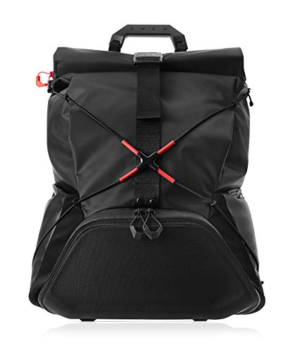 OMEN X by HP Transceptor Roll-Top Gaming Backpack â€“ Black/Red -Adjustable Chest & Shoulder Straps â€“ Esports â€“ Gear Organizer â€“ Reinforced Top Handle â€“ TSA Compliant â€“ RFID Pocket (3KJ69AA#ABD)