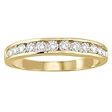 AGS Certified 1/2 Carat TW Channel Set Diamond Band in 10K Yellow Gold