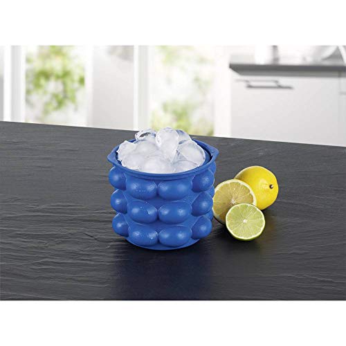 GOURMETmaxx 01315 Eiswürfelbehälter 3in1 blau Eisbehälter mit Silikon-Deckel | große Eiswürfel-Form | Eisformen leicht… – Bild 4