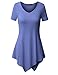 TWINTH Basic Tunic Top Plus Size Short Sleeve V-Neck Violet XL