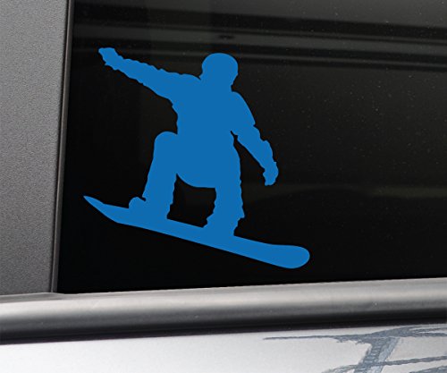Snowboarding Snowboarder Snowboard Vinyl Decal Laptop Car Truck Bumper Window Sticker, 5.5" x 5.5", Blue