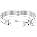 Buckle Bangle Bracelet 12MM Color Siver/White