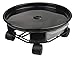 Amkoskr 1 Pack 15″ Black Plant Caddy with Easy Moving Caster Wheels and a Water Container Round Movable Planter Dolly Trolley Tray Pallet Outdoor Indoor Tree Flower Stand Planterthumb 2