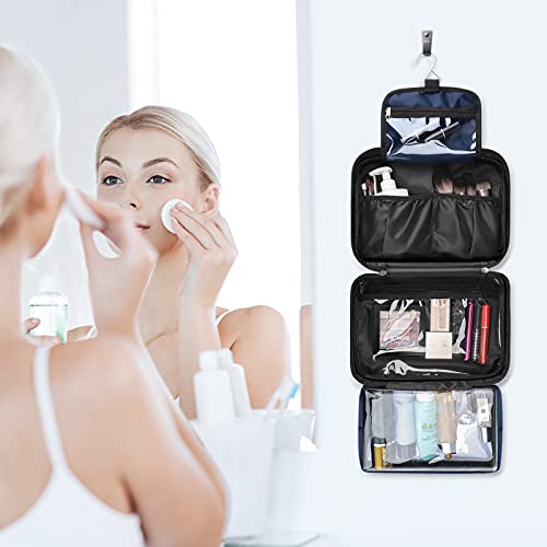 ALLONWAY Kulturbeutel, Große kulturbeutel Herren und Damen, Kulturtaschen Zum Aufhängen, Kosmetiktasche, Wasserdichter und Multi-Tasche Kulturbeutel, Waschbeutel Für Makeup Beauty Case Reise, Blau