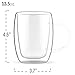 Double Wall Coffee Mug Set of 2, 13.5 oz - Dishwasher & Microwave Safe - Clear, Unique & Insulated Glass with Handle