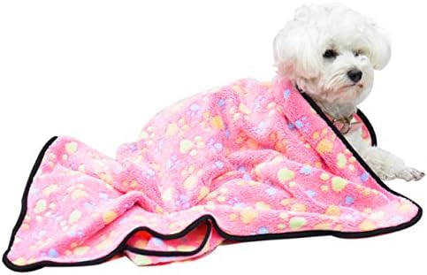 Expawlorer Pet Blanket For Small Cats & Dogs Thick S 7652Cm Pink