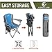 ALPHA CAMP Oversized Camping Folding Chair Heavy Duty Steel Frame Support 350 LBS Collapsible Arm Chair with Cup Holder Quad Lumbar Back Portable for Outdoor/Indoor