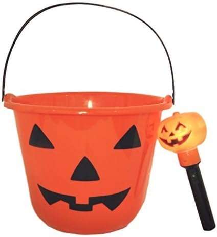 Pumpkin Treat Bucket with Pumpkin Light-up Torch