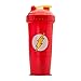 Performa Justice League & DC Comic - Leak Free Protein Shaker Bottle with Actionrod Mixing Technology for All Your Protein Needs! Shatter Resistant & Dishwasher Safe (Flash DC)(28oz)
