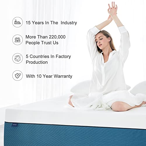 Molblly Full Size Mattress, 10 inch CoolingGel Memory Foam Mattress in