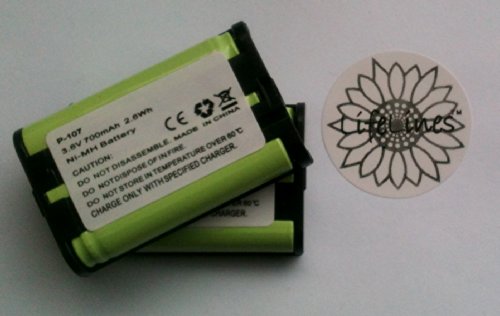 L.L. Rechargeable Cordless Phone Batteries for Panasonic HHR-P107 HHRP107 HHR-P107A HHRP107A Cordless Telephone Battery Replacement Pack, 2 pack